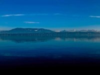 Lac Leman  Vue des Alpes depuis Versoix